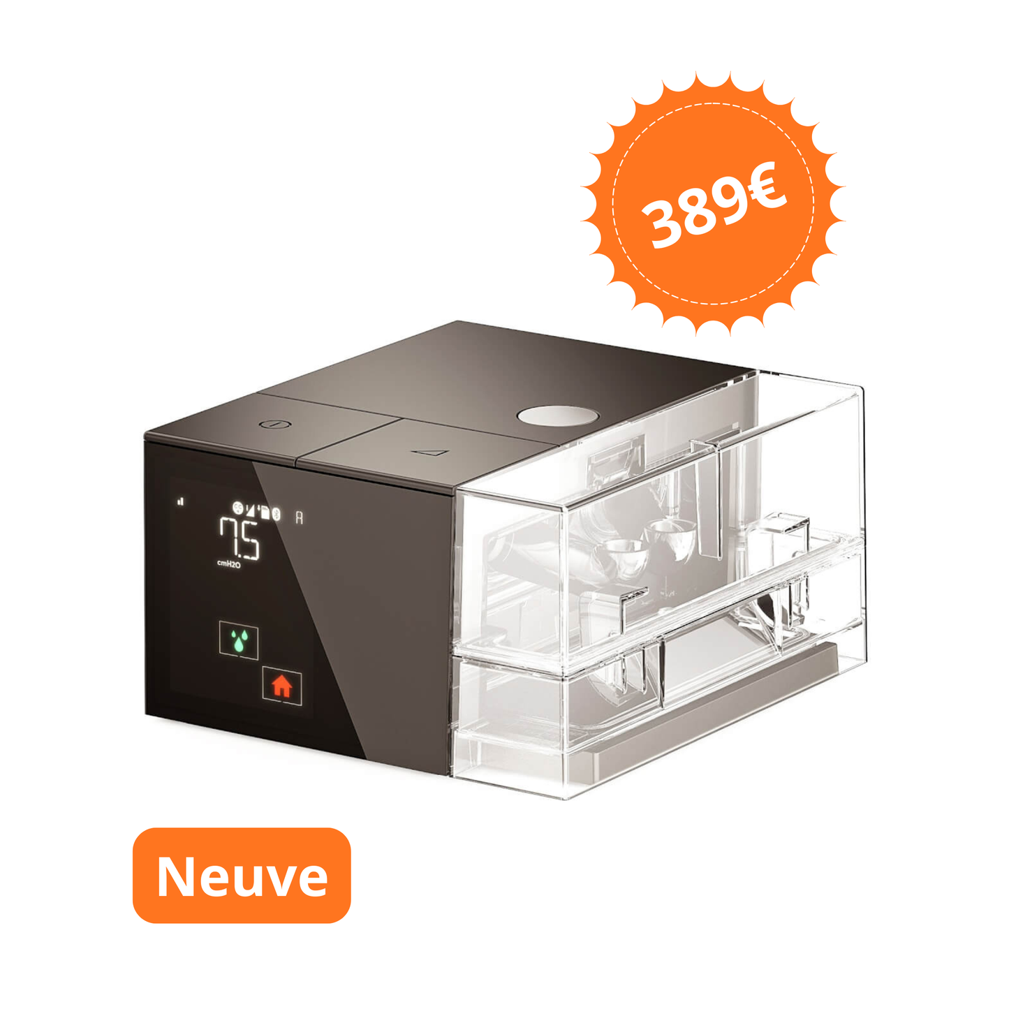 PPC / CPAP autopilotée neuve Sefam S.Box, humidificateur inclus